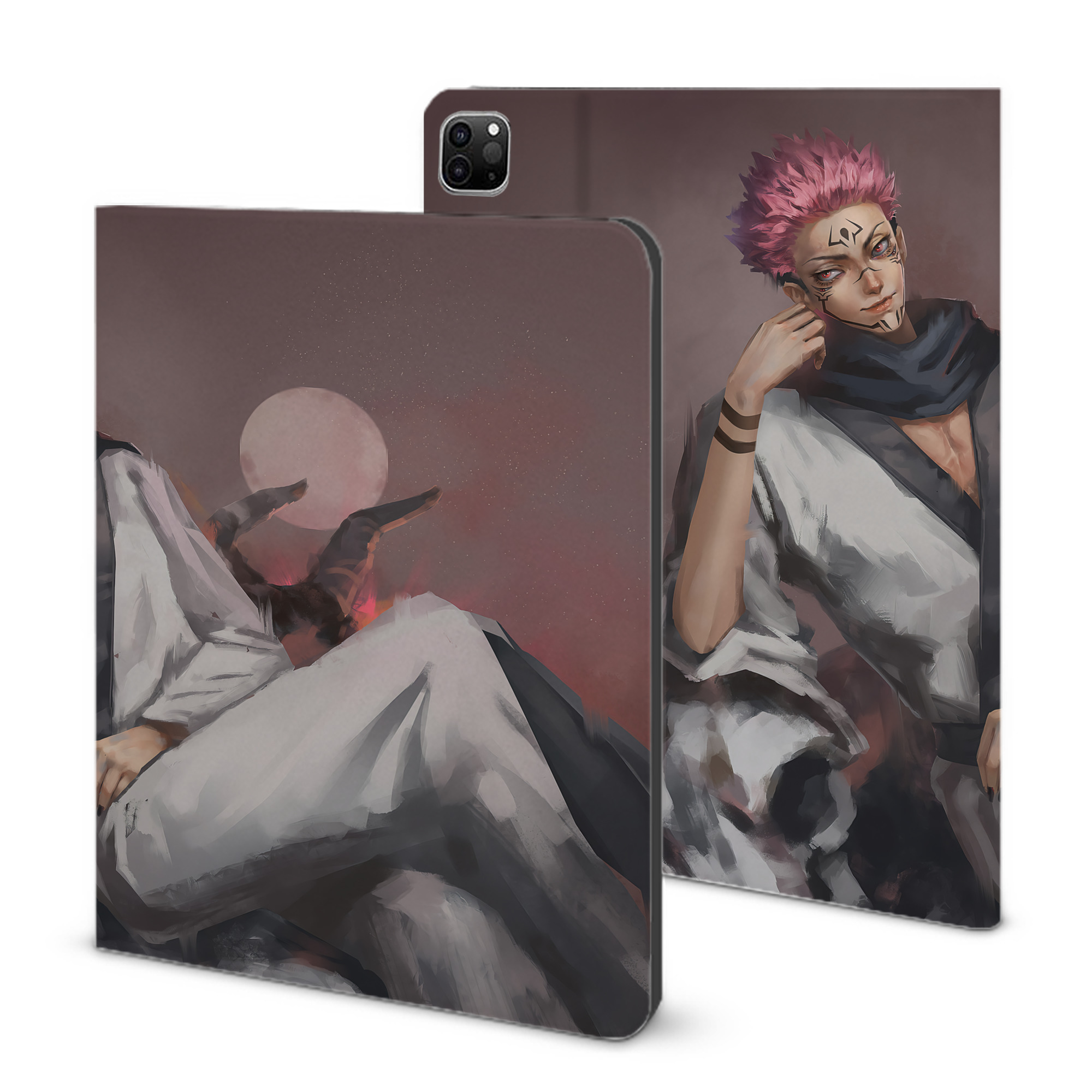 （画像用） 呪術廻戦 Jujutsu Kaisen IPad ケース ブック型 PUレザー TPU 耐衝撃 軽量 薄型 ペン収納なし 全面保護 IPad 各モデル対応